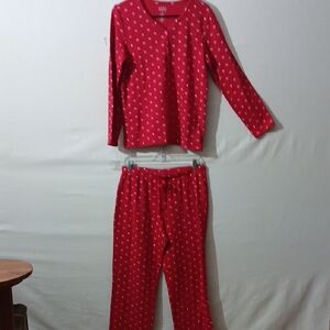 Croft & Barrow Womans Si,e 14 Red Pajama Set with Fun Patterns